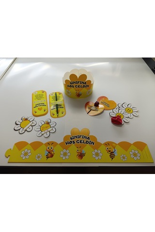 Okuluna / Sınıfına Hoş Geldin Öğrenci Tacı Ve Hediye Kartı Seti 5 Parça 8'li 01 7