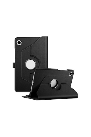 Tab A9 Plus X210 Yatay Ve Dikey Standlı 360 Derece Döner Tablet Kılıfı Siyah Arka Kapak