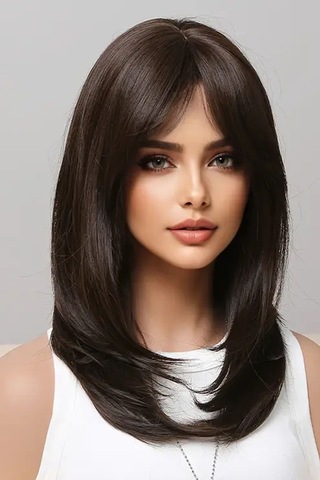 Caş Dekorasyon Kahverengi Kahküllü Katlı Kesim Peruk Kahverengi