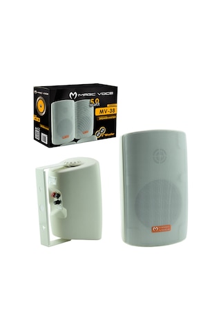 Magıcvoıce Mv-38 11 Cm 50 W Beyaz Sütun Hop 2li Takım Trafolu