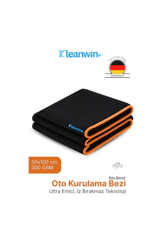 Atlas 50x100cm Premium Mikrofiber Araba Kurulama Bezi Maxi Boy Ultra Emici Oto Kurulama Havlusu