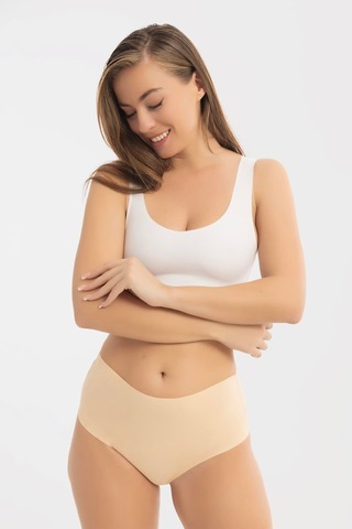 Kadın Yüksek Bel Basic Dikişsiz Lazer Kesim Külot 3'lü Paket Renkli Çok Renkli 2