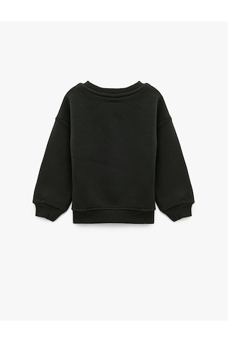 Koton Uzun Kollu Bisiklet Yaka Baskılı Sweatshirt Antrasit 6wmb10266tk Antrasit