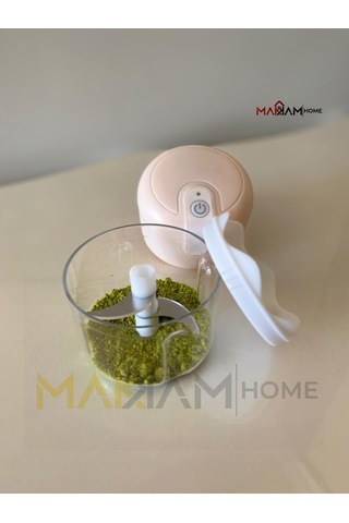 Makkam Home / 3 Bıçaklı Şarjlı Mini Doğrayıcı, Pratik Rondo, Kablosuz Mutfak Robotu, Şarjlı El Rondosu Pembe Diğer