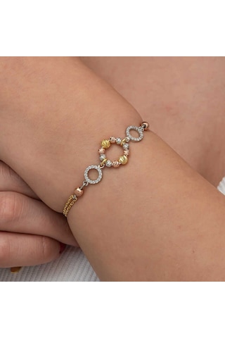 Gümüş Renkli Halka Dorika Bileklik Gümüş