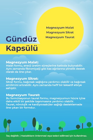 Orfarma Magnezyum Day & Night Takviye Edici Gıda 60 Kapsül
