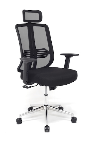 Zeon Büro Ofis Sistemleri // Comfort Black Krom Ofis Koltuğu Makam Koltuğu Çalışma Koltuğu Siyah