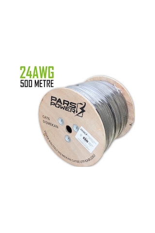 Pars Power 24 Awg 0.50 mm 500 Metre Network Cat6 U/UTP Dış Mekan