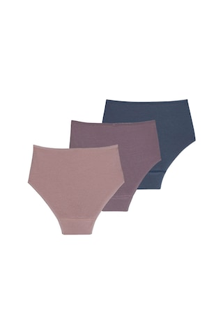 Kadın Külot 3lü Paket Essential 1577 - Mor Pembe Denim Çok Renkli