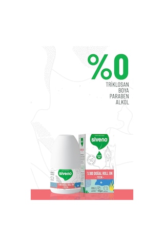 Siveno %100 Doğal Roll-on Teen Girl Genç Kız Deodorant Ter Kokusu Önleyici Bitkisel Lekesiz 50 Ml X 2 Adet