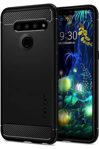 Spigen V50 Thinq İle Uyumlu Kılıf Rugged Armor Black