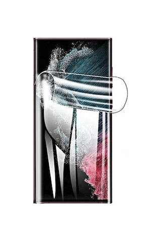 Samsung Galaxy S22 Ultra İle Uyumlu Şeffaf Esnek Kavisli Ekranı Tam Kaplayan Pet Ekran Koruyucu