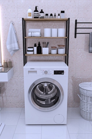 Nova Çamaşır Makinesi Üstü Düzenleyici Raf Banyo Dolabı Rafı Makina Üstü Dolap Raf Ceviz