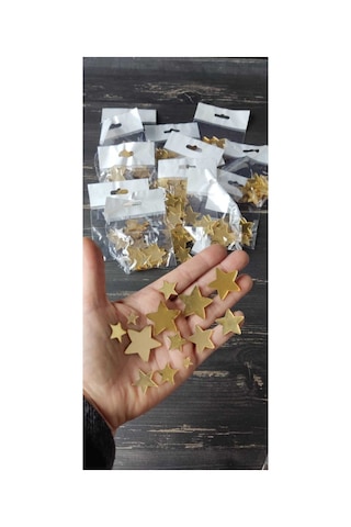 Gold Yıldız Mini Boy 1,2,3 Cm 10 Adet Gold Yıldız Mini Boy 1,2,3 Cm 10 Adet