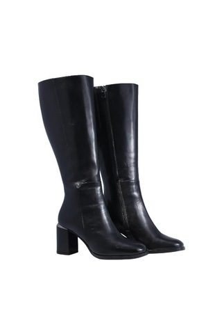 Poletto Hakiki Deri Sıyah Çizme Topuklu 2097 55 Bfl Yk-2063 Siyah