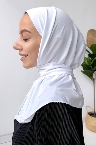 Kahijab Çıtçıtlı Bone - Beyaz - Standart Beyaz
