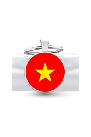 Tamgacrafts Vietnam Vietnam Bayrağı Metal Anahtarlık Ülke Temalı Hediyelik Çok Renkli
