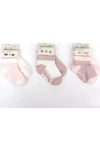 Mey İthalat Kaymaz 2li Kız Bebek Patik Çorap K44149 Tek Adet Fiyatıdır