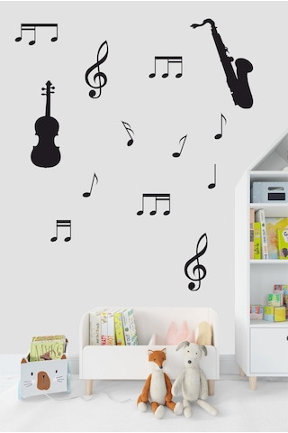 Müzik Ve Notalar Dekortaif Duvar Sticker