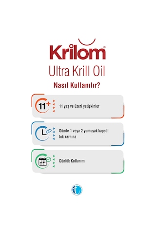 Krilom Ultra Krill Oil Takviye Edici Gıda 30 Yumuşak Kapsül