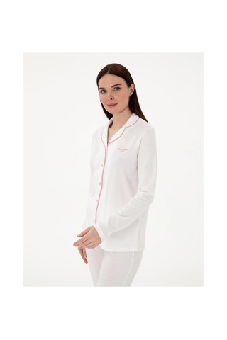 Moda Dua Pıerre Cardın 7717-s Bayan Gömlek Pijama Takımı Krem