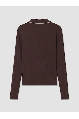 Lcw Everyday Kahverengi Polo Yaka Kadın Body