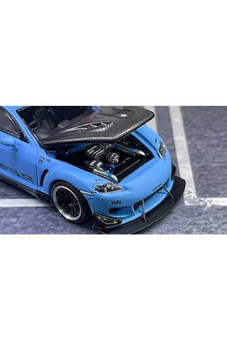 Pop Race 1/64 Mazda Rx8 Re-amemiya Light Blue 270