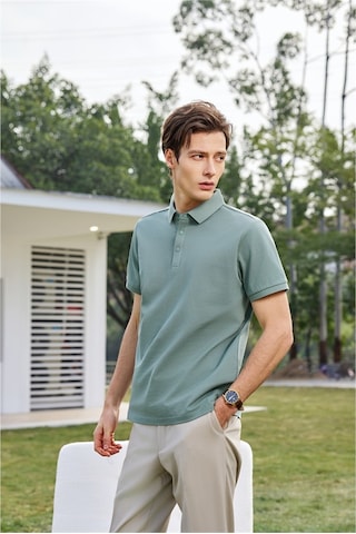 New Performance Premium Polo T-shirt 100% Pamuk Merserize Bambu Yeşili