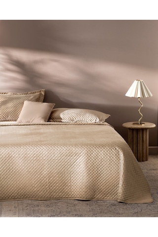 Boulogne Çift Kişilik Kadife Yatak Örtüsü Yo0000000051 Toprak