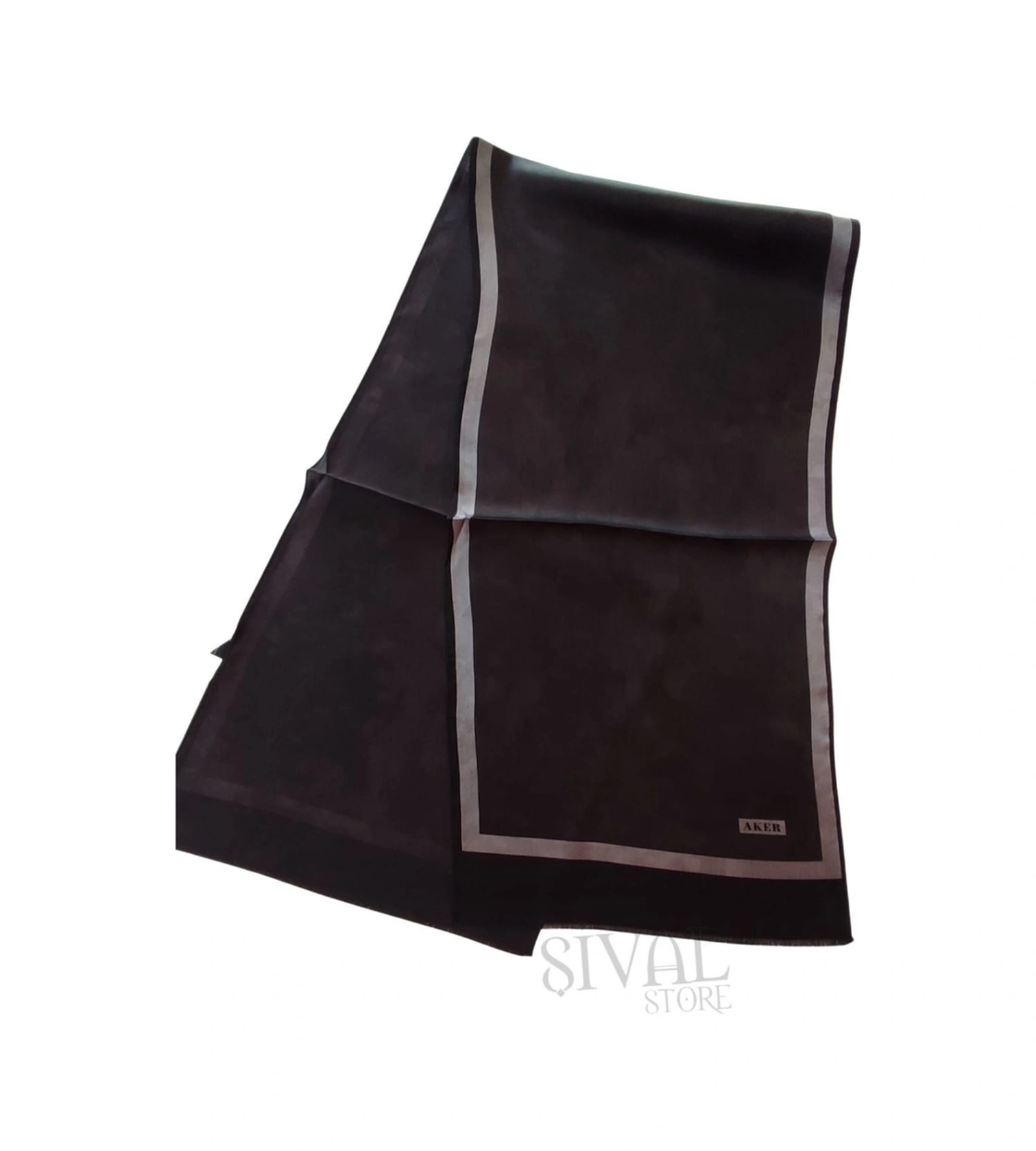 Siyah Aker İpek Jakar Fular 312 Siyah