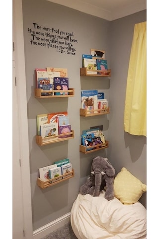 Montessori Kitaplık Çocuk Bebek Odası Duvar Rafı Ahşap Kitaplık Raf 3 Adet 50 Cm Doğal