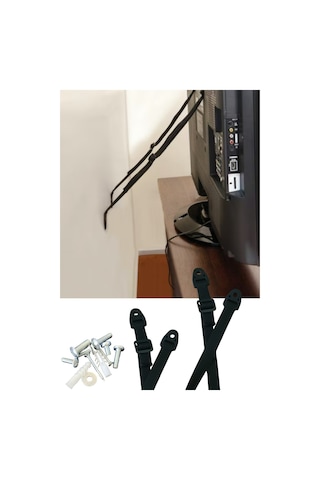 Lcd Led Plazma Tv Askısı Dolap Sabitleme Bebek Çoçuk Koruma Deprem Güvenlik Kemeri 2 Takım-4 Kemer