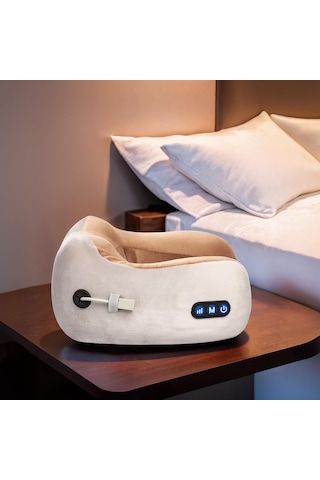 Global Relax Tenzo Mını Servikal Masaj Yastığı 6 Masaj Modu Ergonomik Tasarımlı Yastık Taşınabilir Ve Bağımsız Ağrıyan Kasları Rahatlatır Ve Rahatlatır