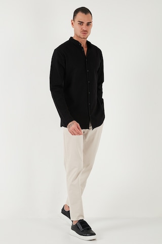 Buratti % 100 Pamuk Slim Fit Hakim Yaka Erkek Gömlek 5902800 Siyah