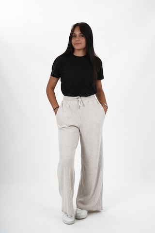 Haykids Kız Çocuk Kadife Kumaş Fitilli Pantolon Ekru