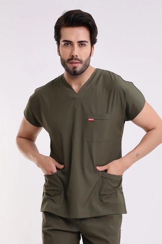 Bflex Unisex Likralı Yarasa Kol Tek Üst - 6427 Haki Yeşili