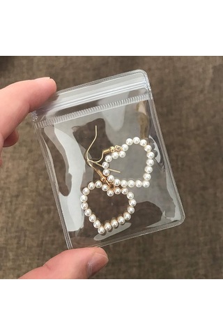 Youmex 100 Adet 48 Fil Pvc Şeffaf Zip Çanta - Pas Koruyucu Gümüş/kuyumluk Saklama Çantası Şeffaf