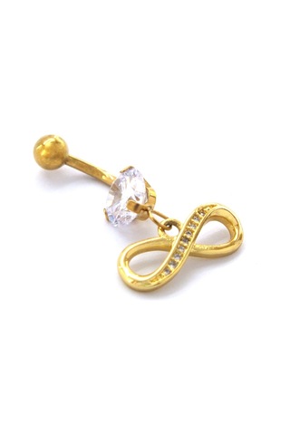 Ferizz Altın Kaplama Zirkon Taşlı Sonsuzluk Piercing Prc-127 Altın