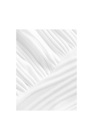 Hımmelduf Elastanlı Halıter Yaka Crop Dekolteli Bluz Beyaz