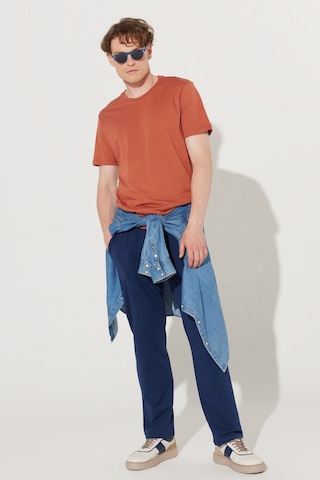 Ac&Co / Altınyıldız Classics Slim Fit Bisiklet Yaka Kısa Kol Pamuklu Erkek Tişört Açık Kahverengi