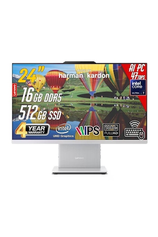 Lenovo IdeaCentre F0JY001ATR Ultra 7 256V 16 GB 512 GB SSD 24" Free Dos AIO Masaüstü Bilgisayar