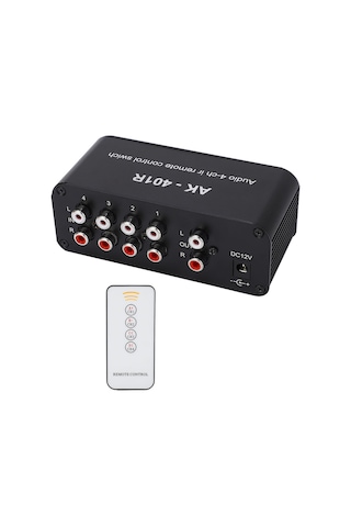 Geeksen 1 Giriş 4 Çıkış Rca Ses Dağıtıcı, Dc12v Kumanda Kontrollü Ses Kaynağı Seçici, Ses Sinyal Değiştirici Kumanda Dahili Pil İle Gönderilir