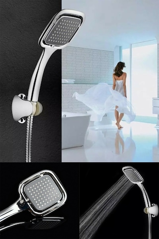 Siyah Kare Banyo Duş Seti Hortum Mafsal Ve Başlık Set Diğer