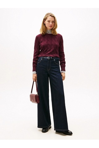 Tommy Hilfiger Soft Wool Cable C-nk Ls Swt Kadın Kırmızı Kazak - Ww0ww43586 Kırmızı