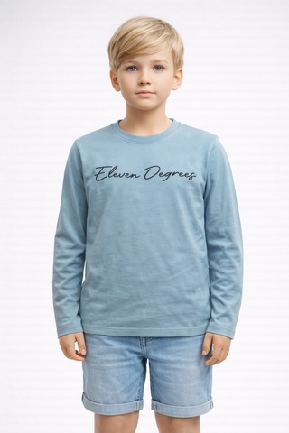 Yale Kids 8-12 Yaş Erkek Çoçuk Uzun Kollu Tişört Mavi