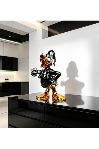 Dekoratif Duck Heykelcik Siyah 290mm 250mm 410mm