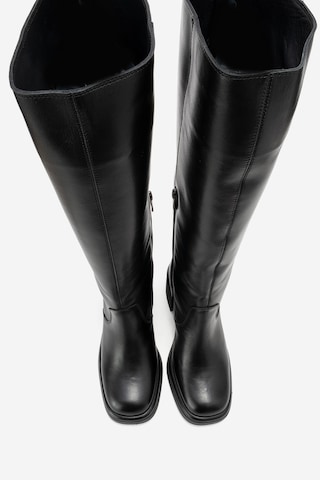 Luvishoes Luvi Shoes Fros Siyah Cilt Hakiki Deri Kadın Kalın Topuklu Çizme Siyah