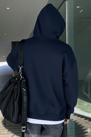 Genius Store Erkek Sweatshirt Kanguru Cepli İçi Polarlı 3 İplik Kapüşonlu Oversize Sweatshirt Kanguru-sweatshırt Lacivert