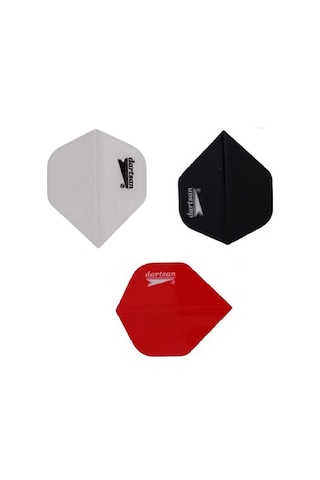90 Adet (30 Set) Dart Flight-Flayt Set. Beyaz, kırmızı, siyah ren