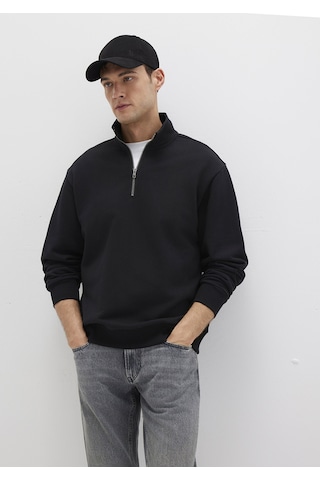 Mavi - Yarı Fermuarlı Siyah Basic Sweatshirt 0s10419-900 Siyah